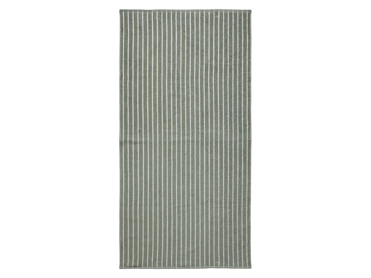 LIVARNO Frottier-Duschtuch aus Baumwolle, gestreift, Grün/Weiß, B: 70 cm, L: 140 cm - Bild 2