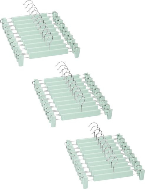 Jiajushuo Hosenbügel mit Clips und 360 Grad drehbarem Haken, platzsparende Rockbügel für Jeans und Kleidung, 30er Pack, Hellgrün - Bild 1
