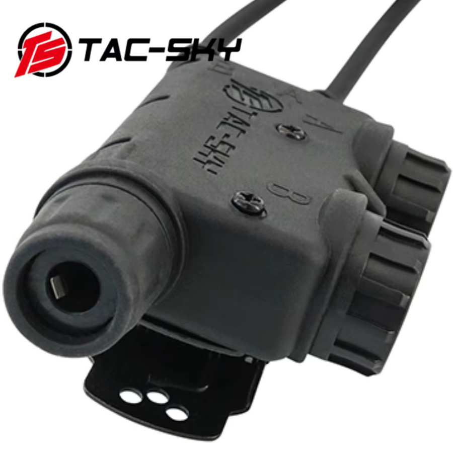 TS TAC-SKY Taktischer Headset-Adapter Dual Comm V2 mit Kenwood-Stecker und U94 PTT-Kompatibilität in Schwarz - Bild 2