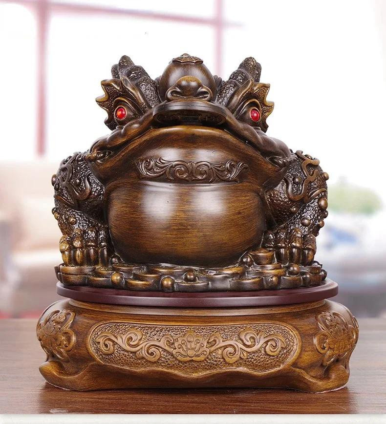 Goldene Kröte mit Zikade als Deko-Ornament aus Harz von Yiran Furniture für dein Büro oder Wohnzimmer - Bild 2