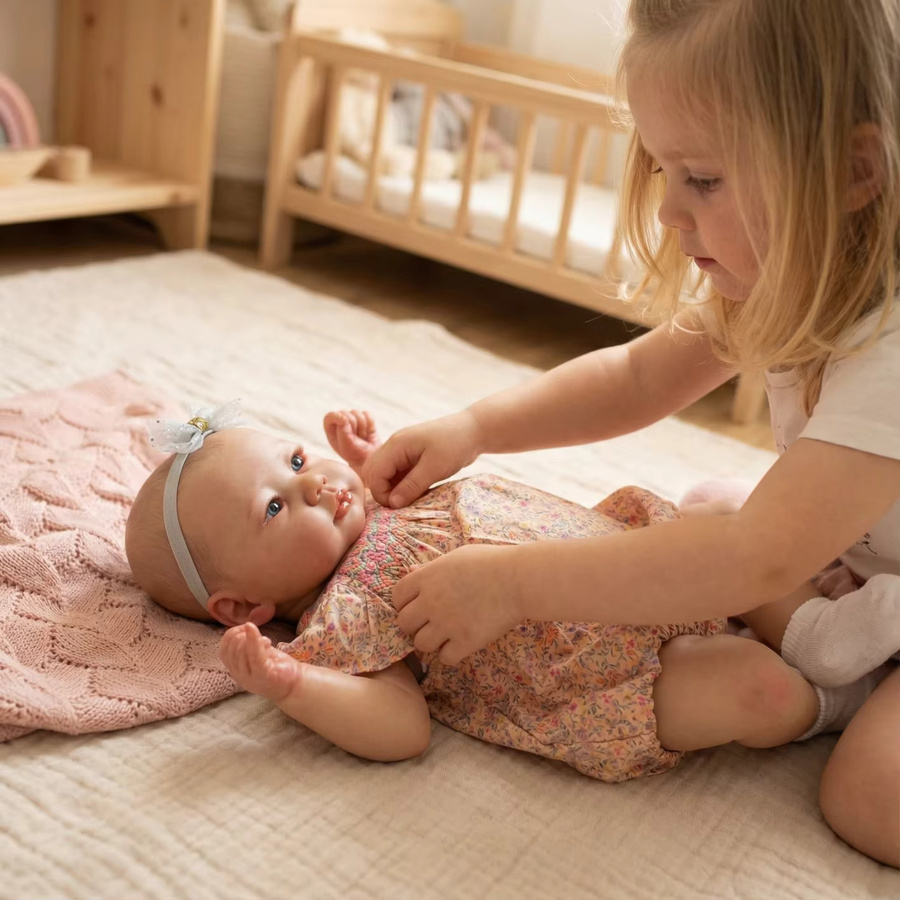 NPK Lali Neugeborene Baby-Reborn-Puppe, 19 Zoll, Plüsch / Textil - Bild 4