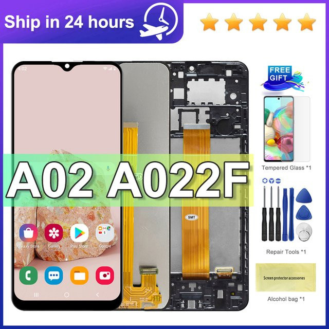 Samsung A02 LCD-Display mit Rahmen und Touchscreen-Digitizer Baugruppe 6,5 Zoll in Schwarz für SM-A022F A022 A022M A022G - Bild 1