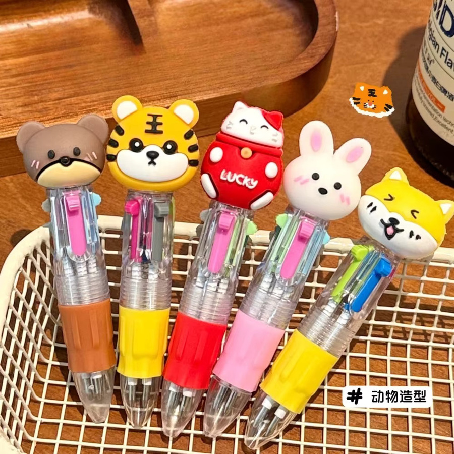 TWBEB 4-in-1 Tier-Kugelschreiber mit Mehrfarben-Gelstift 0,5 mm für Schüler - Bild 2