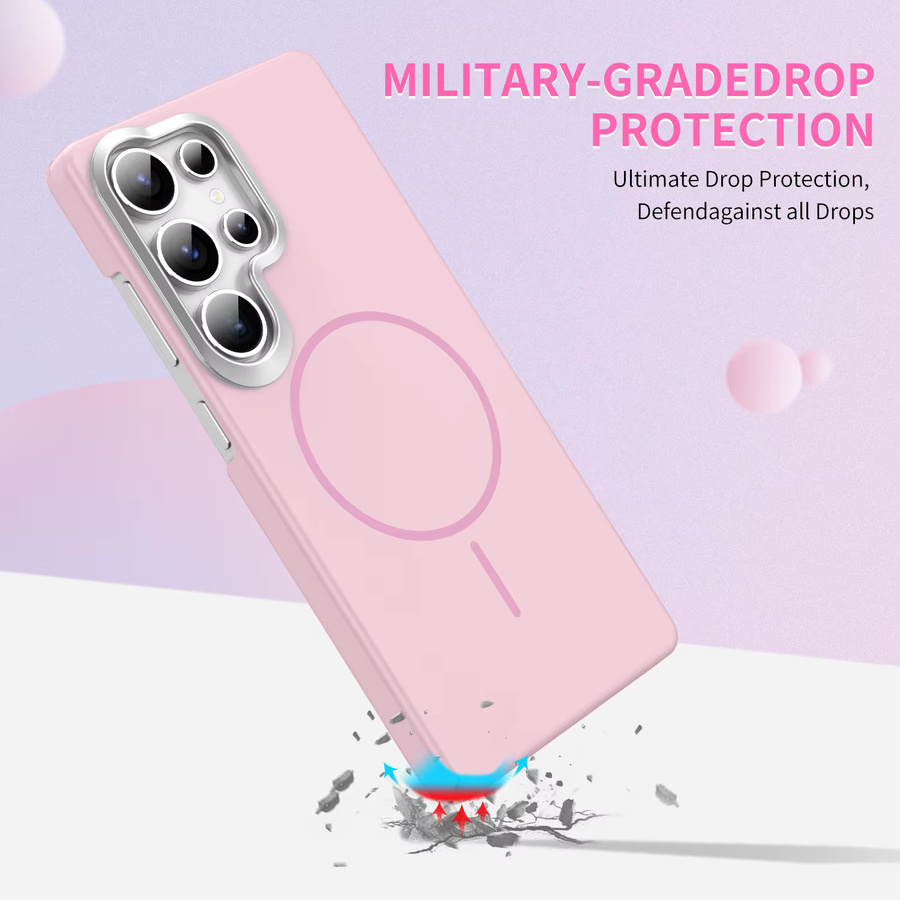 Magnetische MagSafe Schutzhülle aus hartem PC für Samsung Galaxy Modelle in Pink - Bild 2