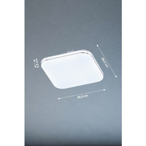 Fischer & Honsel LED-Deckenleuchte Porto Weiß, quadratisch aus Acryl, dimmbar, B/T: 29,5 x 29,5 cm - Bild 2