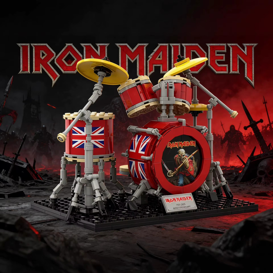 Rock Root Iron Maiden Schlagzeug-Set, Bausteine, Sammlermodell - Bild 2