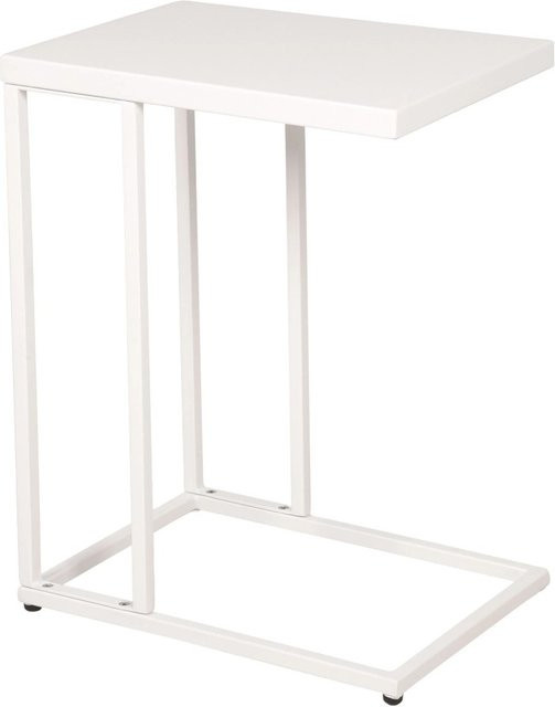 DELUKE Beistelltisch INES aus Stahl in Weiß, moderner Couchtisch mit quadratischer Form, B/T/H: 56 x 31 x 43 cm - Bild 1