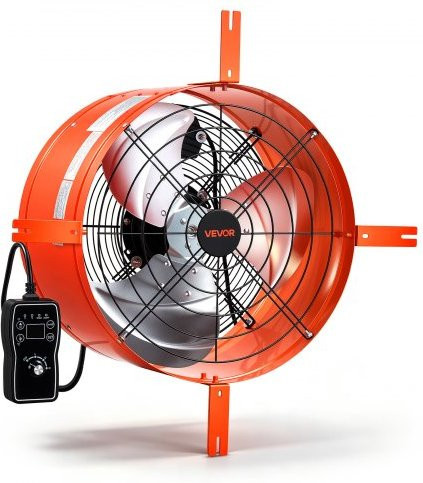 VEVOR Dachbodenlüfter Orange mit Thermostat und 4995,1 m³/h Luftstrom für Dachboden, Werkstatt und Lager aus Kohlenstoffstahl - Bild 1