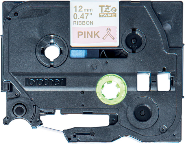 Brother Textilband TZE-RE34 in Gold auf Rosa - Bild 1