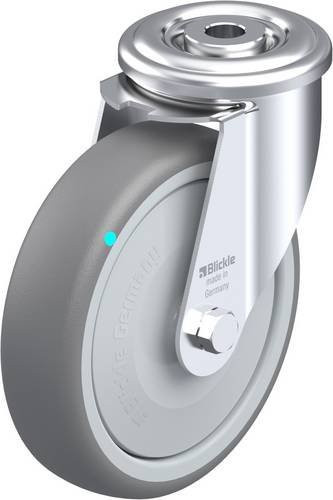 Blickle Lenkrolle LER-TPA 127KFD in Grau und Silber mit Kunststoffrad, Rad-Durchmesser: 125 mm, Tragfähigkeit: 125 kg - Bild 1