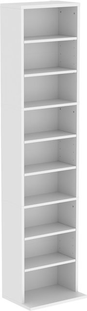 HOMCOM CD- und DVD-Regal in Weiß mit 9 Ebenen und 6 verstellbaren Böden für bis zu 260 CDs oder 120 DVDs - Bild 1
