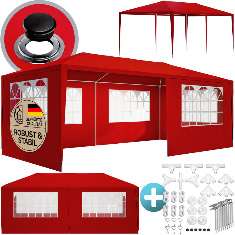 Festzelt Rimini in Rot mit UV-Schutz 50+ Maße: B: 6 m, T: 3 m - Bild 2
