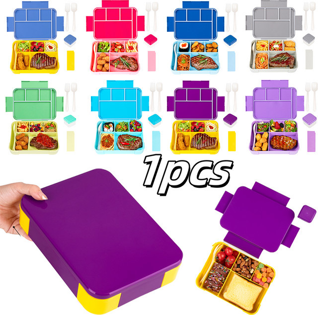 YOCITY Bento Box für Kinder mit Unterteilung, auslaufsicher und mikrowellengeeignet, Grau - Bild 1