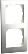 Merten Decor-Rahmen 2-fach System M aus Edelstahl in Silber, B: 8,3 cm, H: 15,4 cm, T: 1,2 cm - Bild 1