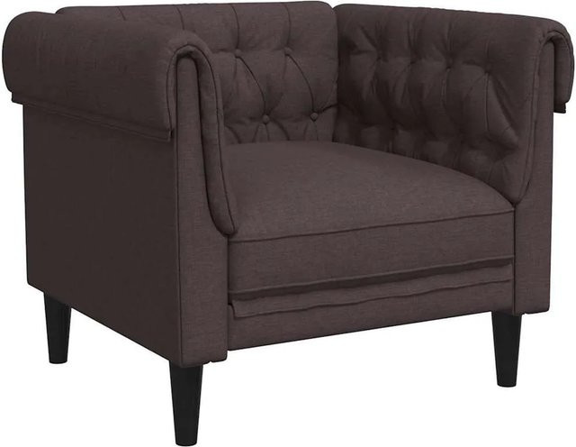 vidaXL Chesterfield-Sessel Dunkelbraun aus Stoff mit Armlehnen - Bild 1