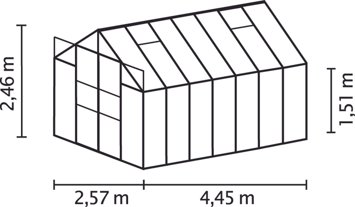 Vitavia Gewächshaus Uranus 11500 in Smaragdgrün mit 6 mm HKP und 11,5 m² Fläche - Bild 3
