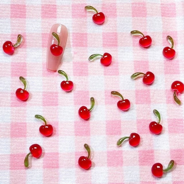 NAILFYOU Nail Art Charms, Rote Kirsche, 50 Stück, Glänzend - Bild 1