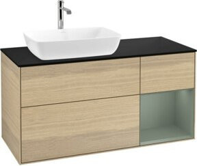 V&B Waschtischunterschrank Finion Wandbeleuchtung in Eiche lackiert, Breite: 120 cm - Bild 1