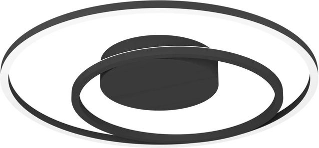 Eglo LED-Deckenleuchte Calagrano-Z CCT in Schwarz-Weiss, dimmbar mit Fernbedienung und RGBW-Funktion, Durchmesser: 45 cm, B/T/H: 45 x 3,5 x 7 cm - Bild 1