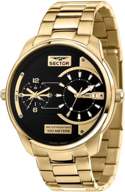 Sector Herrenuhr, Quarz, Edelstahl, 48 mm, Schwarz, 10 ATM - Bild 1