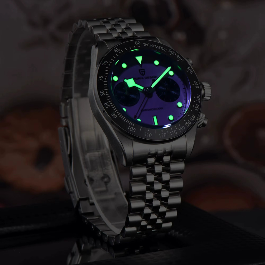 PAGANI DESIGN Chronograph, Quarz, Edelstahl, Schwarz, Herren - Bild 5