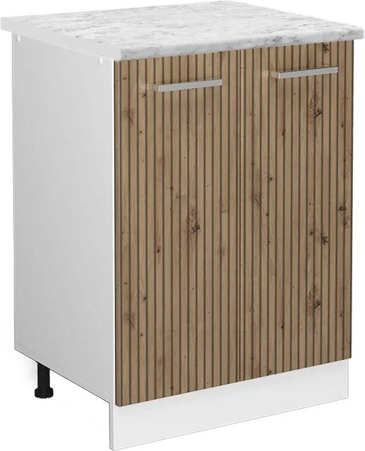 Vicco Küchenunterschrank R-Line Küchenkommode Artisan-Eiche/Weiß mit Marmor-Optik Breite: 60 cm - Bild 1
