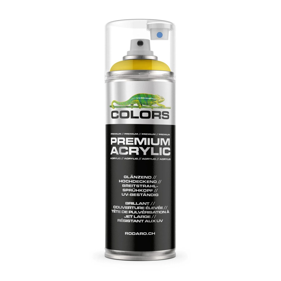 COLORS Premium Acryl Sprühfarbe Gelb RAL 1023 Verkehrsgelb Glänzend 400ml - Bild 2