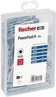 Fischer Meisterbox PowerFast II Senkkopf Teilgewinde Spanplattenschrauben-Sortiment aus Stahl galvanisch verzinkt, 110 Stück - Bild 1