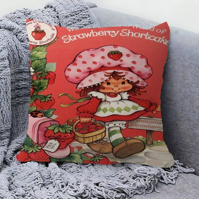 Personalisierte Kissenhülle Cartoon Erdbeer-Sahnetorte von JMG Clothing in Rot, B/B: 35 x 35 cm - Bild 1