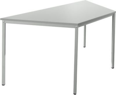 Schäfer Shop Pure Stahlrohrtisch Trapez mit Quadratrohrfuß in Lichtgrau, B: 160 cm, T: 80 cm, H: 72 cm - Bild 1