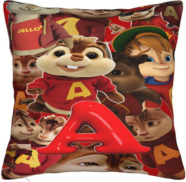 Alvin und die Chipmunks Kissenbezug aus Polyester, quadratisch, Multicolour, B/T/H: 30 x 30 x 30 cm - Bild 1