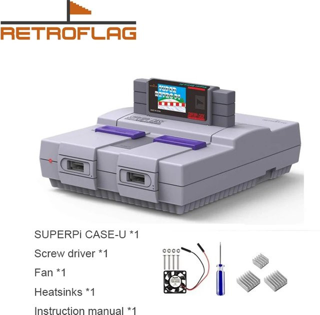 Retroflag SuperPi Gehäuse für Raspberry Pi 3 B+ in Grau mit Sicherer Abschaltung und Sicherer Rückstellung - Bild 1