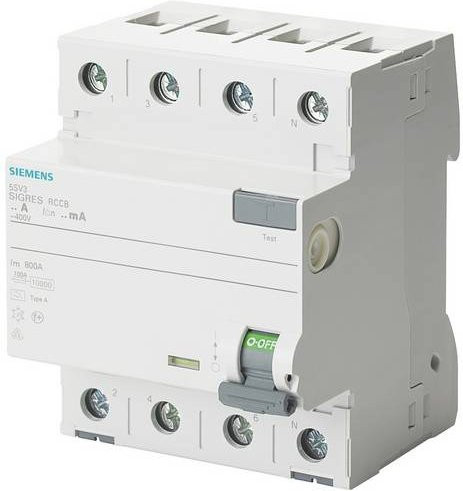 Siemens FI-Schutzschalter 5SV3342-6KK12 A 4polig 25A 0,03A 400V in Weiß - Bild 1