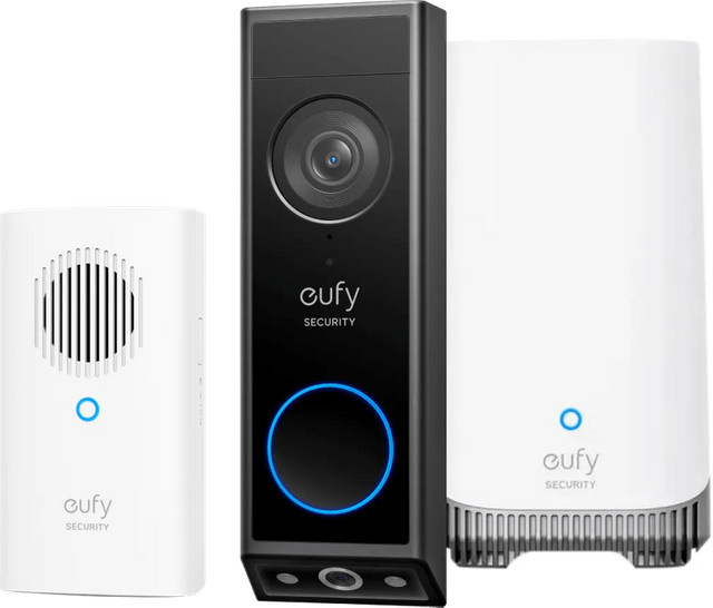 eufy Video Doorbell E340 mit Chime und HomeBase 3, Schwarz - Bild 1