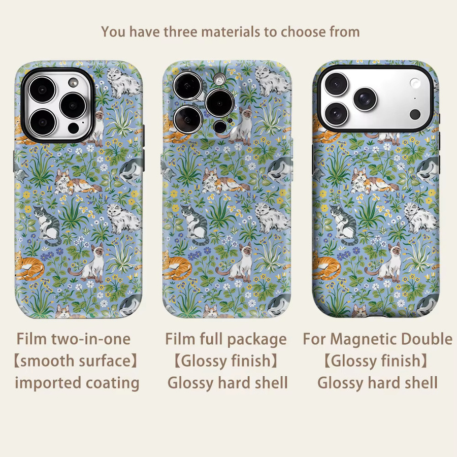 Robuste Gartenkatzen Handyhülle für iPhone 17 16 15 14 13 Pro Max Plus mit Magnetfunktion in Multicolor - Bild 2