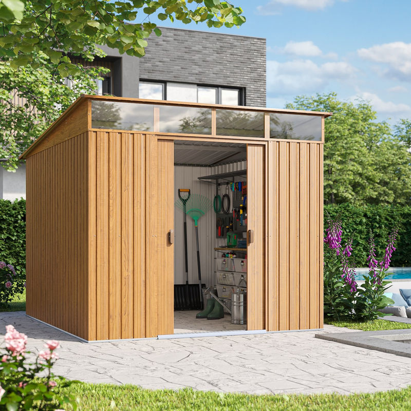 Pergart Gerätehaus Lübeck 89 in Holzoptik mit 5,98 m² Stellfläche - Bild 2