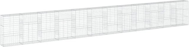 vidaXL Gabione mit Deckel aus verzinktem Eisen in Silber, B/T/H: 1200 x 50 x 150 cm - Bild 1