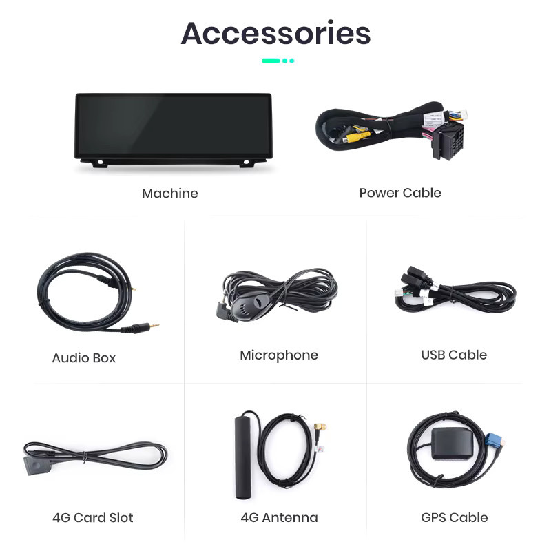 Junsun Multimedia Autoradio mit Wireless Apple CarPlay und Android Auto für BMW Serie 3 4 F30 F31 F32 F33 F34 F36 (2010-2015) in Schwarz - Bild 6