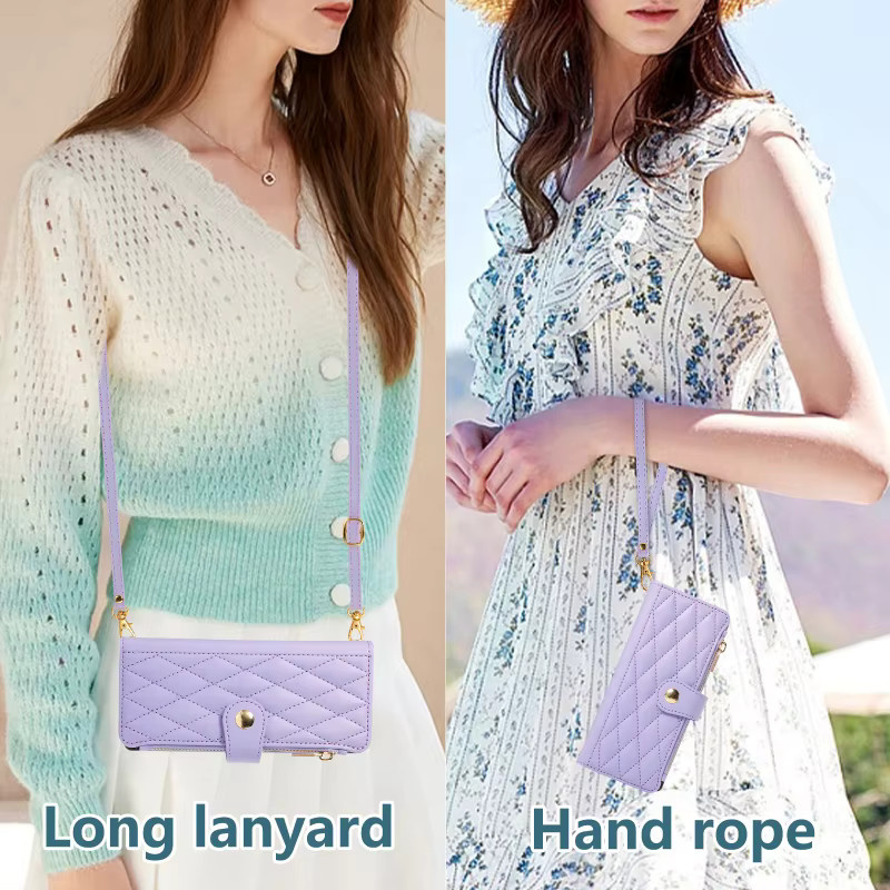 Leder Handyhülle mit Reißverschluss und Handschlaufe als Brieftasche für Samsung Galaxy Z Fold 7, Fold 6, Fold 5, Fold 4, Fold 3 in Beige oder Purple - Bild 3