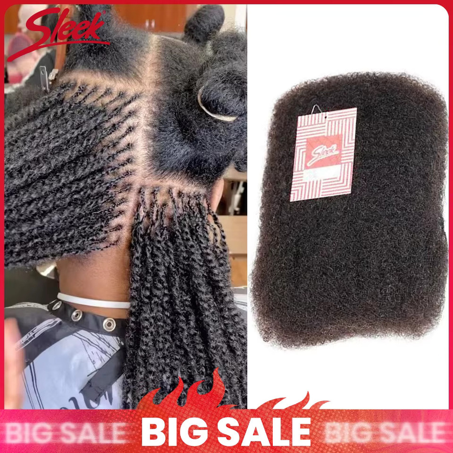 Sleek Remy-Massenhaar Afro-Kinky, natürliche Farbe, Unisex - Bild 6