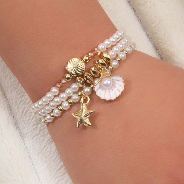 Armband Set, Gold, Perle, Vintage, Damen - Bild 1