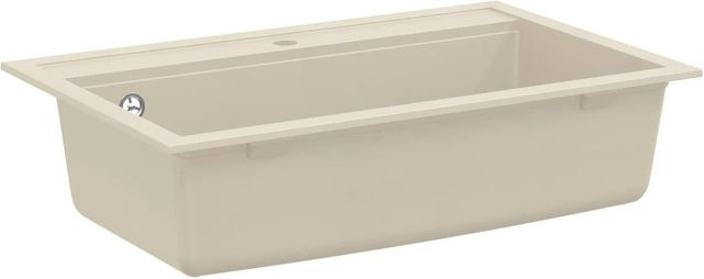 vidaXL Waschbecken aus Granit-Verbundwerkstoff in Beige, Breite: 79,5 cm, Tiefe: 50,5 cm, Höhe: 20,0 cm - Bild 1