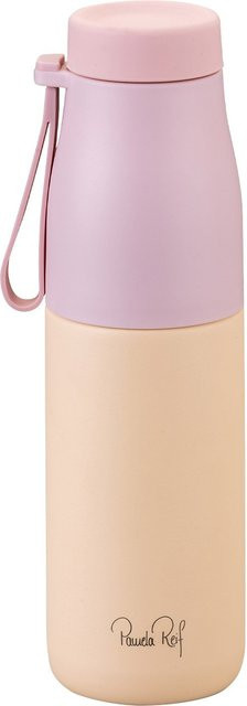 Fackelmann Pamela Reif Thermotrinkflasche mit Becher, 550 ml, Beige und Pink - Bild 1