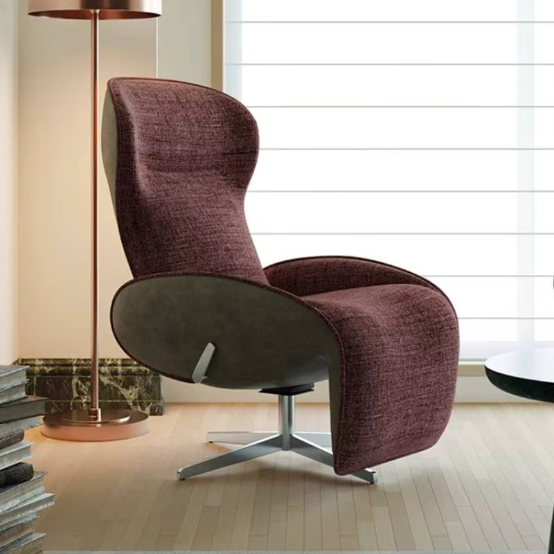 DUTRIEUX Lounge Sessel im skandinavischen Design, drehbar und gepolstert, Farbe Grün/Braun - Bild 1