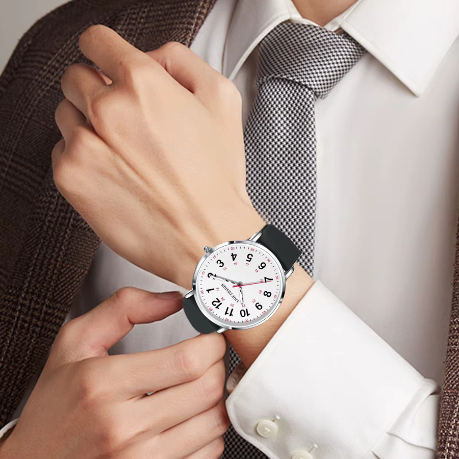LIGE Armbanduhr Quarz, Silikon, Weiß, Herren - Bild 6