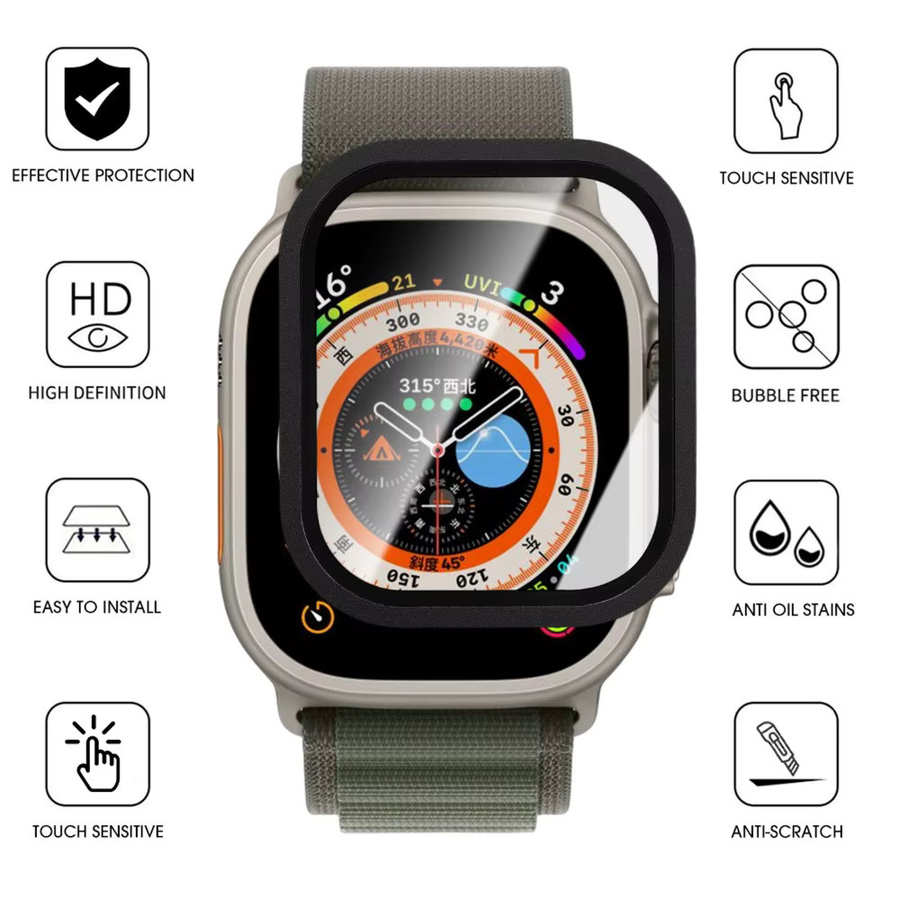 BAPPSUS Displayschutz Titanlegierung, gehärtetes Glas, Apple Watch Ultra 49 mm, Unisex - Bild 3
