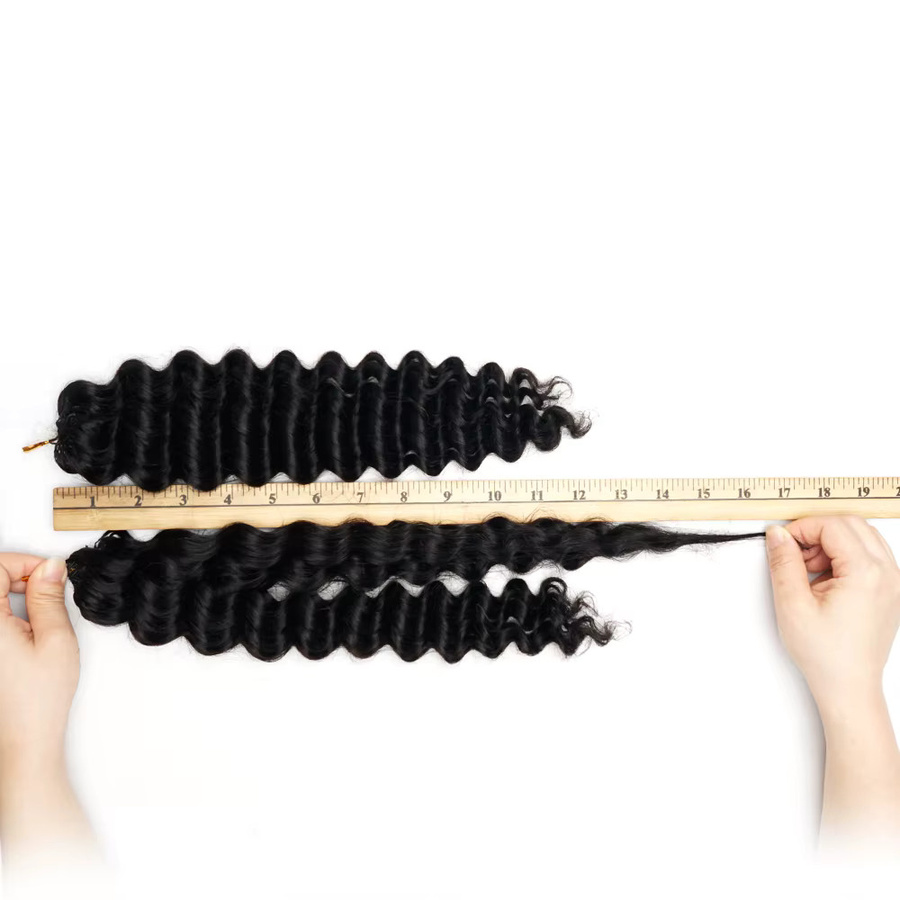 Miracle Knots Feder-Häkelhaarverlängerung, Tiefwellen-Häkelhaar, 100% Echthaar - Bild 5