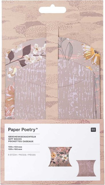 Rico Design Paper Poetry Geschenkschachteln Blumen Multicolor 6 Stück - Bild 1