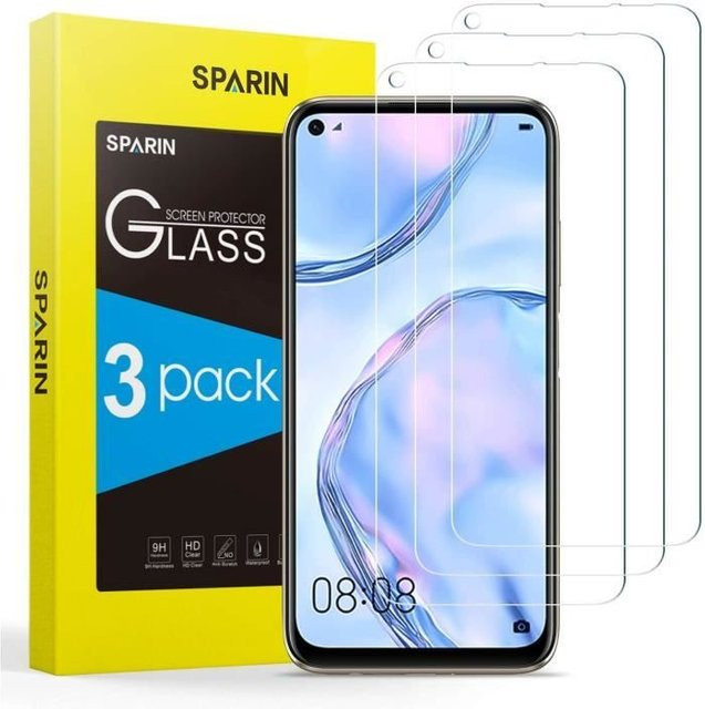 LittleMonkey Schutzfolie aus gehärtetem Glas für Huawei P40 Lite (4G), 3er-Pack, transparent, 9H Härte - Bild 1