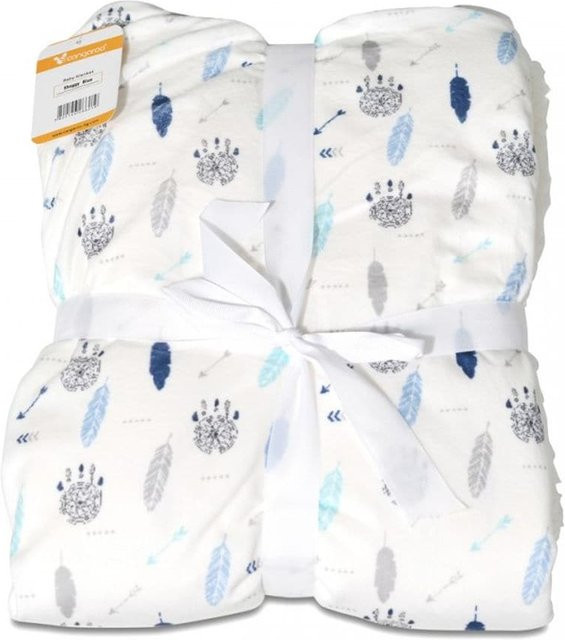 Cangaroo Babydecke Shaggy in Blau und Weiß, kuschelige Kunstfell-Decke für Babys, B/B: 105 x 75 cm - Bild 1